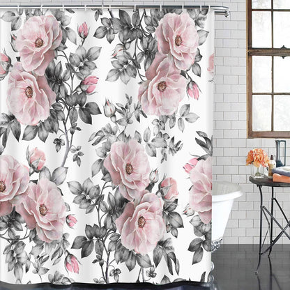 Shower Curtain, for Bathroom Decor 72" x 72", Floral Rose