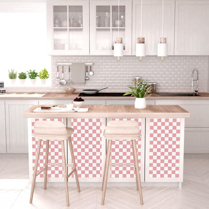 CAX Pink and White Contact Paper Mosaic Checkered Peel and Stick Wallpaper