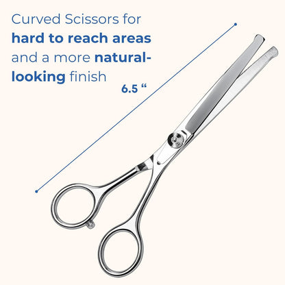 Freshly Bailey Pet Grooming Scissors Set with Round Tips for Dogs & Cats - Professional Grade Shears Safely Cut Through Dog or Cat Hair - Fur Trimming Made Easy - (Set of 2)