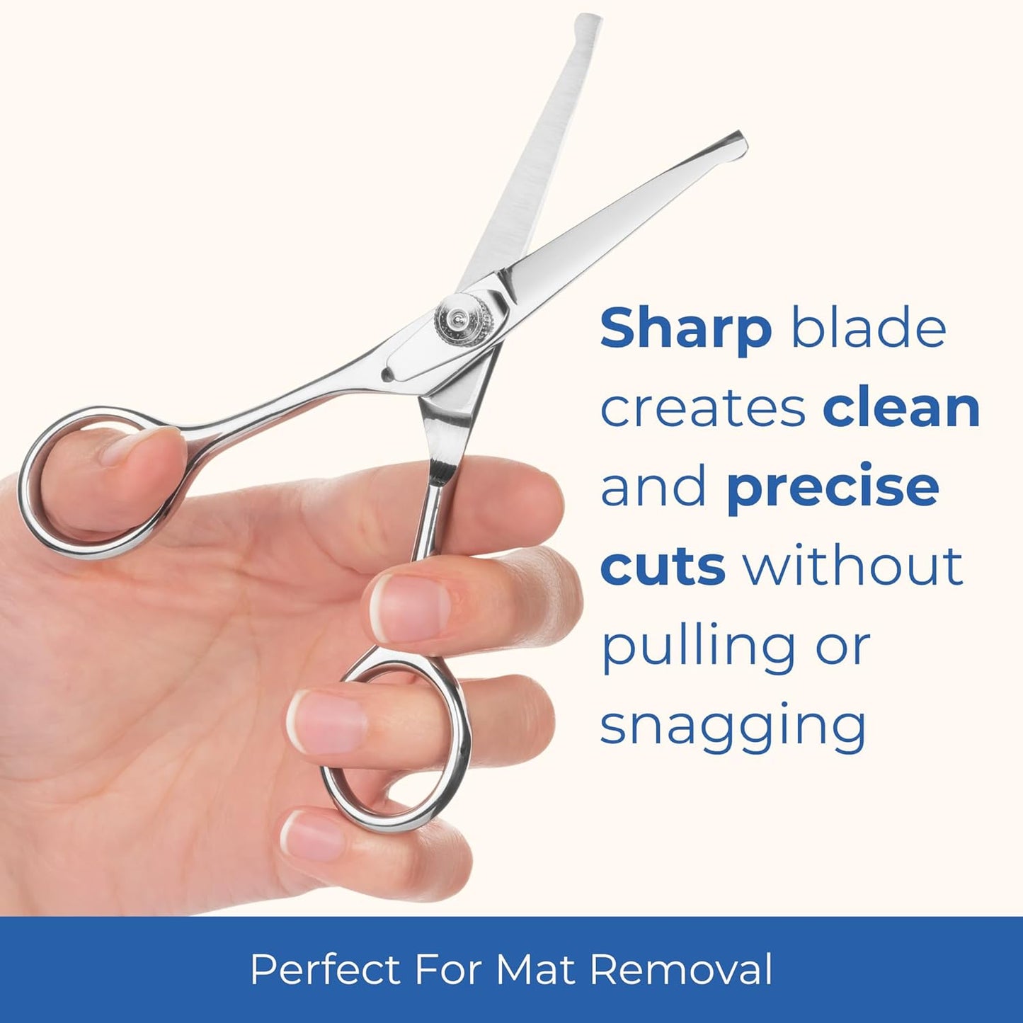 Freshly Bailey Pet Grooming Scissors Set with Round Tips for Dogs & Cats - Professional Grade Shears Safely Cut Through Dog or Cat Hair - Fur Trimming Made Easy - (Set of 2)