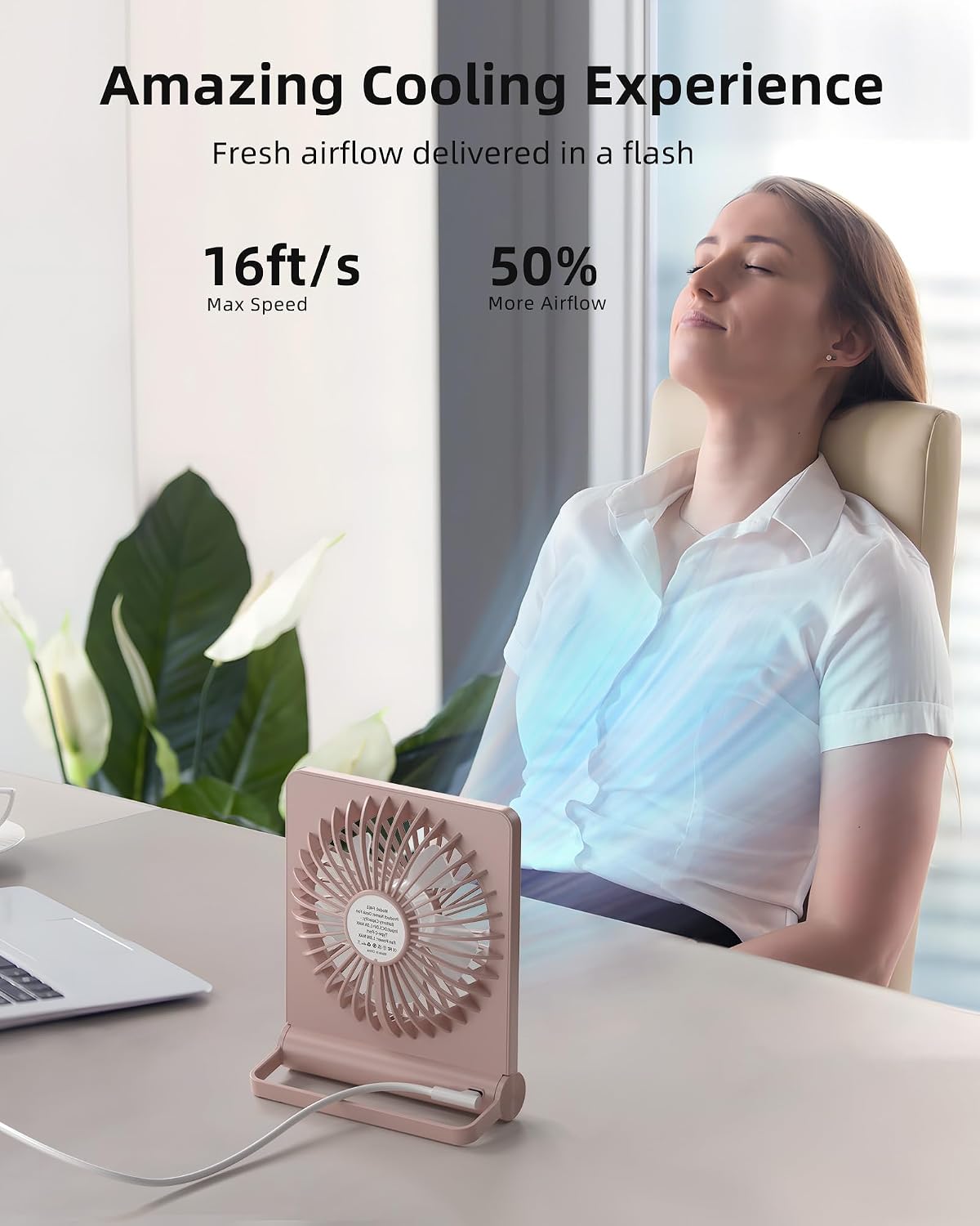 USB Desk Fan, Strong Wind Ultra Quiet Small Mini Fan