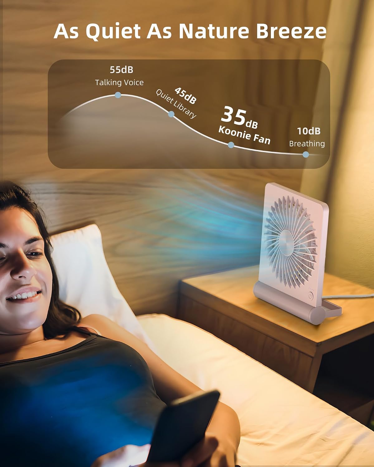 USB Desk Fan, Strong Wind Ultra Quiet Small Mini Fan
