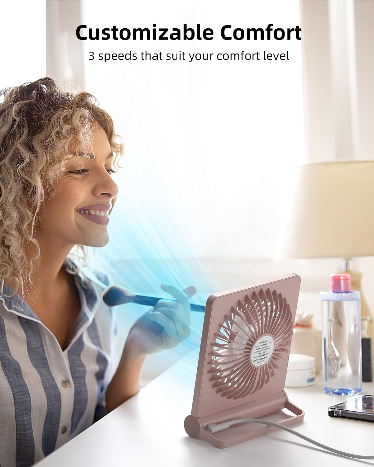 USB Desk Fan, Strong Wind Ultra Quiet Small Mini Fan