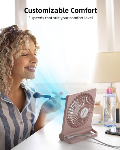 USB Desk Fan, Strong Wind Ultra Quiet Small Mini Fan