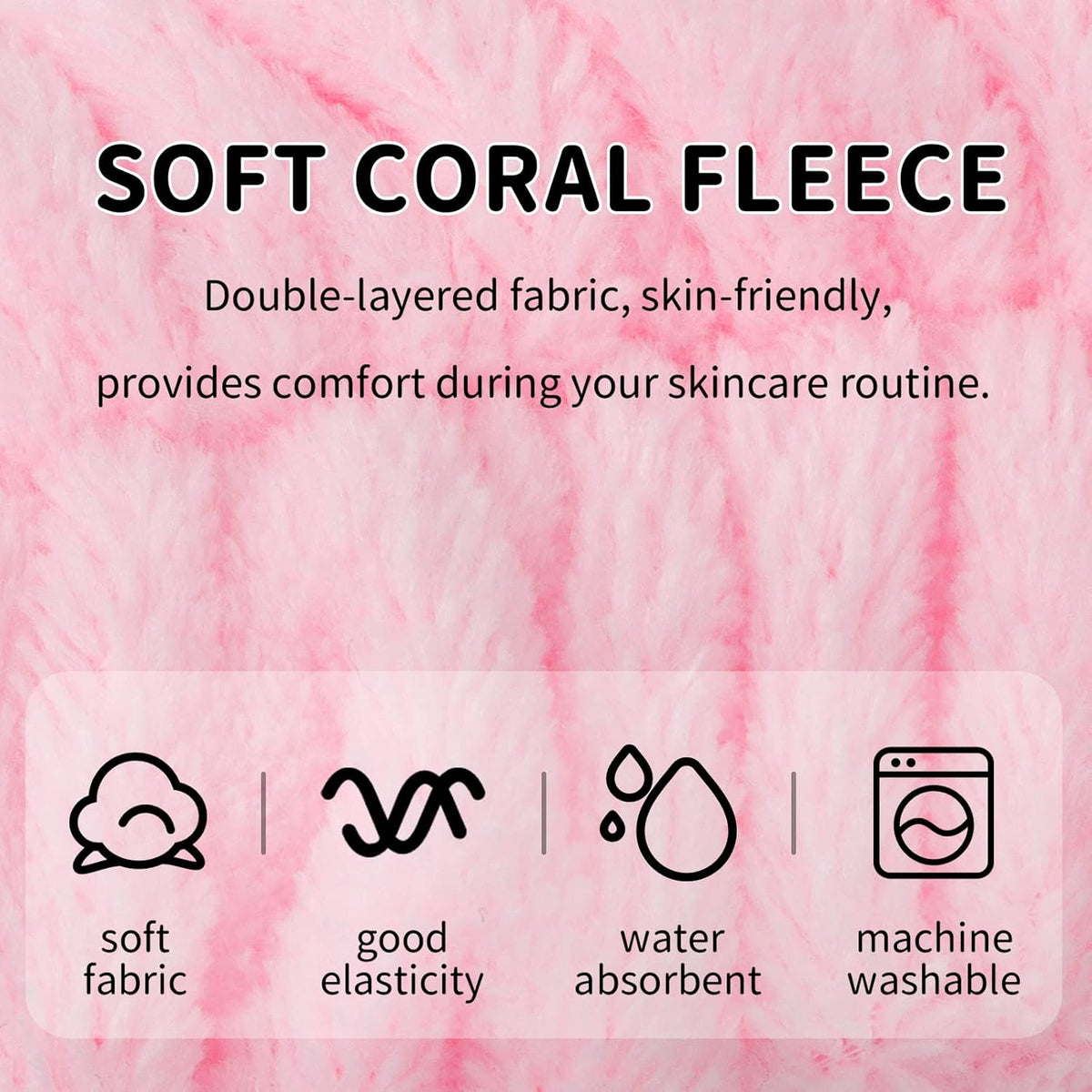 6 Pack Pink Spa Headband for Washing Face, Skincare Headbands Microfiber Pink Party Favors Sleepover (Type 14)
