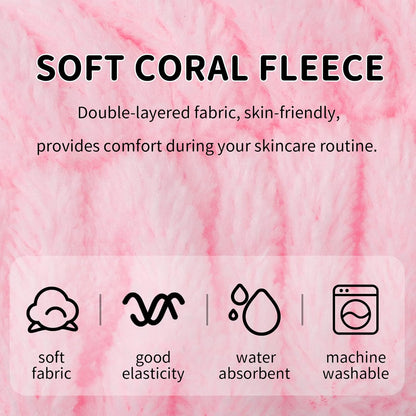 6 Pack Pink Spa Headband for Washing Face, Skincare Headbands Microfiber Pink Party Favors Sleepover (Type 14)