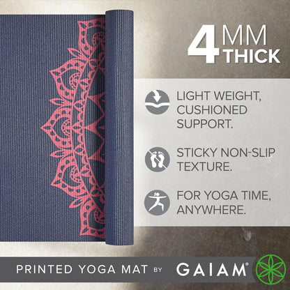 Yoga Mat Classic Print, 4mm Non-Slip Mat