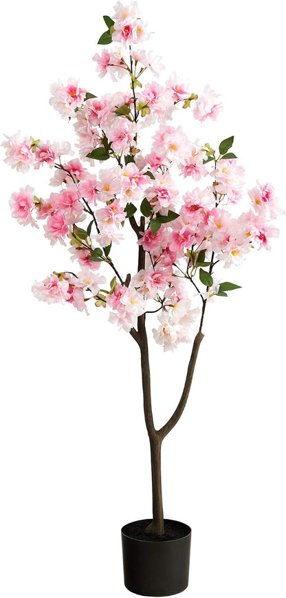 4 ft Artificial Cherry Blossom Tree Pink Flowers Room Decor