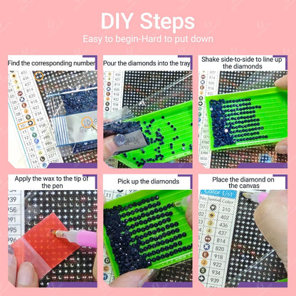 Gamteldot Bookstore Diamond Art Kits for Adults Beginner,Pink Diamond Art