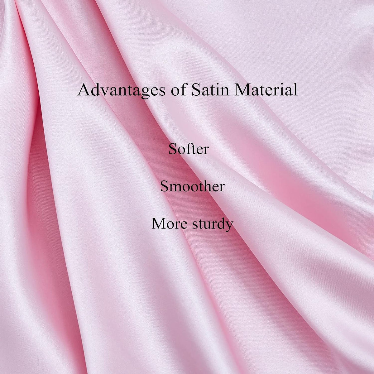 Pink Satin Pillowcase 2 Pack Standard Size with 1 Eye Mask 1 Scrunchie