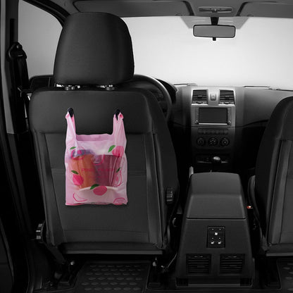 Car Trash Bag Hanging Disposable Car Garbage Bag Pack of 200 Small Auto Trash Bag for Car with 4 Hook for Car Kitchens Bedrooms Offices During Travel and Camping (Pink)