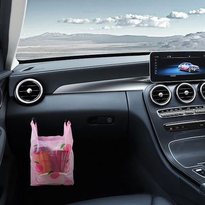 Car Trash Bag Hanging Disposable Car Garbage Bag Pack of 200 Small Auto Trash Bag for Car with 4 Hook for Car Kitchens Bedrooms Offices During Travel and Camping (Pink)
