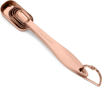 6-Piece 18/8 Stainless Steel Measuring Spoons Set, Rose Gold