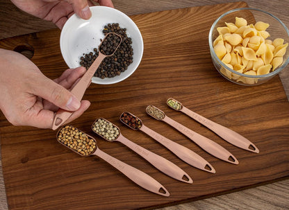 6-Piece 18/8 Stainless Steel Measuring Spoons Set, Rose Gold