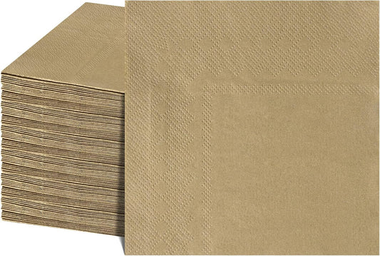 NatNarr 120 Pcs Cocktail Napkins Gold Napkins Disposable Dessert Beverage Napkin Gold Party Napkin for Wedding, Celebrate, Christmas, 5 x 5 Inch
