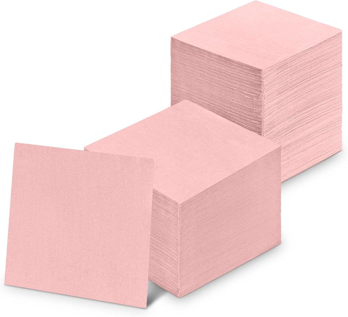 300-Pack Disposable Pink Cocktail Napkins, 3-Ply, 5"x5" Beverage Paper Napkins, Decorative Dessert Napkins For Wedding, Kitchen, Bar Or Restaurant