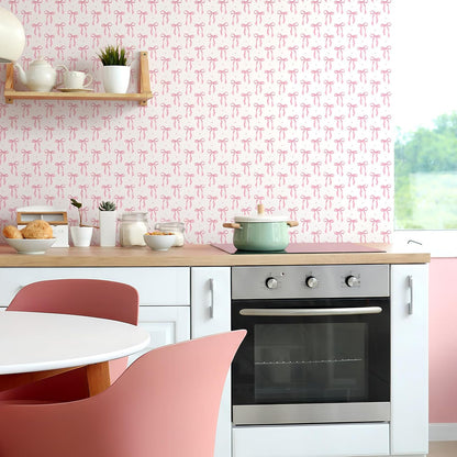 Pink Bow Wallpaper Peel and Stick Contact Paper 11.8 x 78.7
