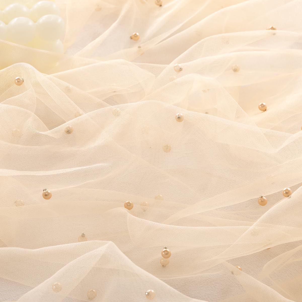 Pearl Table Runner Fall Tulle Gauze Sheer Wedding Party Home Decor
