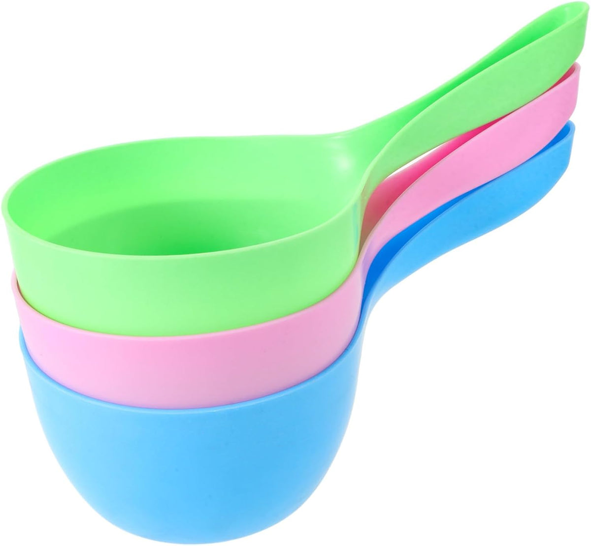 3pcs Thickened Water Ladle Set, Bathroom Hair Washing Scoop, Kitchen Water Scoop for Bathing, Plastic, Blue Green Pink