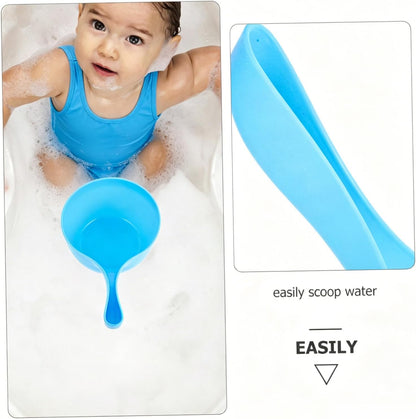 3pcs Thickened Water Ladle Set, Bathroom Hair Washing Scoop, Kitchen Water Scoop for Bathing, Plastic, Blue Green Pink