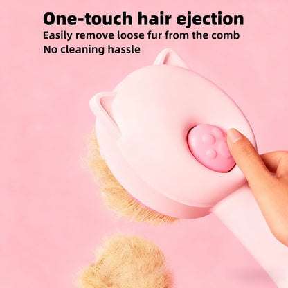2-IN-1 Dry & Wet Cat Dog Brush for shedding, Pet Grooming Cat Brush with Water Tank Shedding Brush for Short or Long Hair, Massage, Cleaning, Shedding & Combing All In One! (Pink)