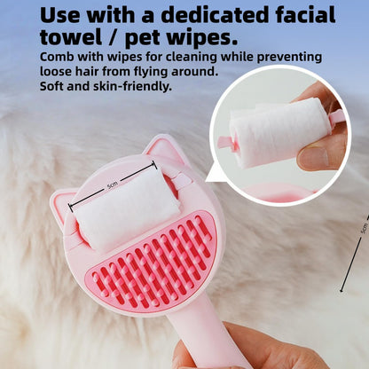 2-IN-1 Dry & Wet Cat Dog Brush for shedding, Pet Grooming Cat Brush with Water Tank Shedding Brush for Short or Long Hair, Massage, Cleaning, Shedding & Combing All In One! (Pink)