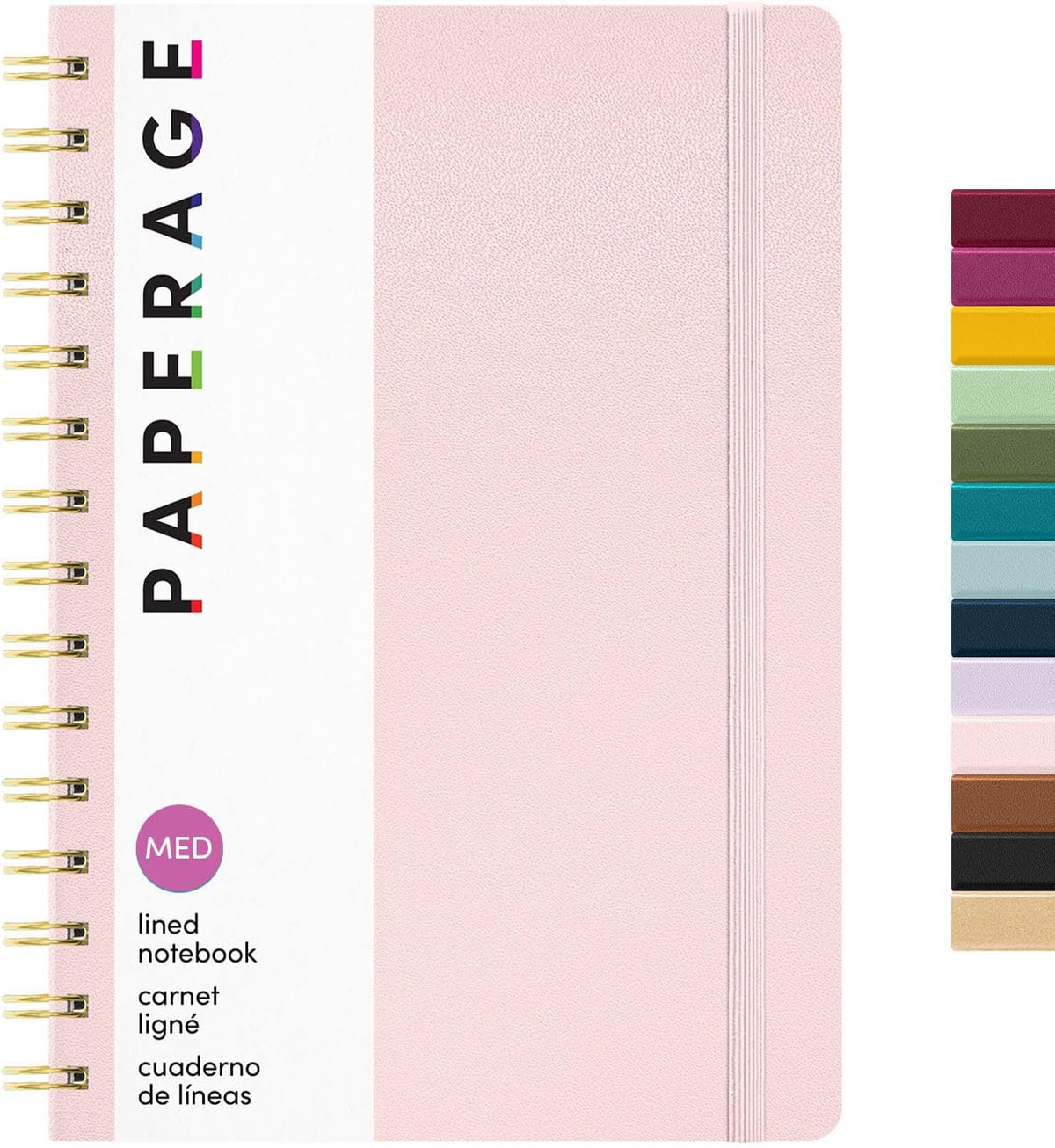 Lined Spiral Journal Notebook, (Blush), 160 Pages, Hardcover Journal for Women & Men, Medium 5.5 in x 8 in - 100 GSM, Thick Paper, Spiral Notebook for Work, School & Journaling