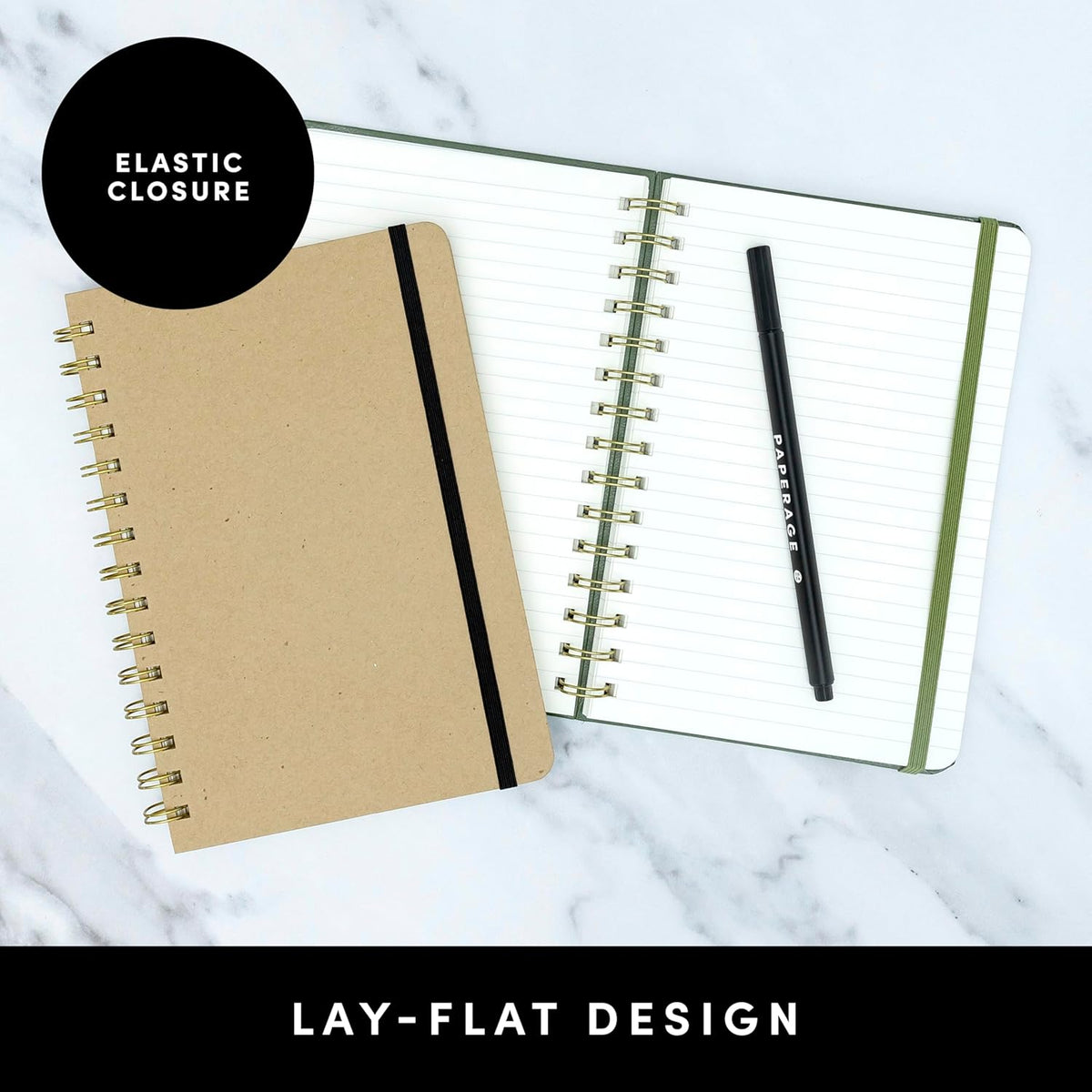 Lined Spiral Journal Notebook, (Blush), 160 Pages, Hardcover Journal for Women & Men, Medium 5.5 in x 8 in - 100 GSM, Thick Paper, Spiral Notebook for Work, School & Journaling