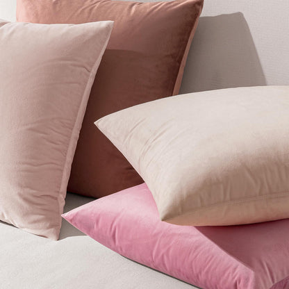 Pack of 2 Velvet Throw Pillow Covers Decorative Square Pillowcase Soft Solid Cushion Case for Sofa Bedroom Chair Car 18x18 Inch Bright Pink