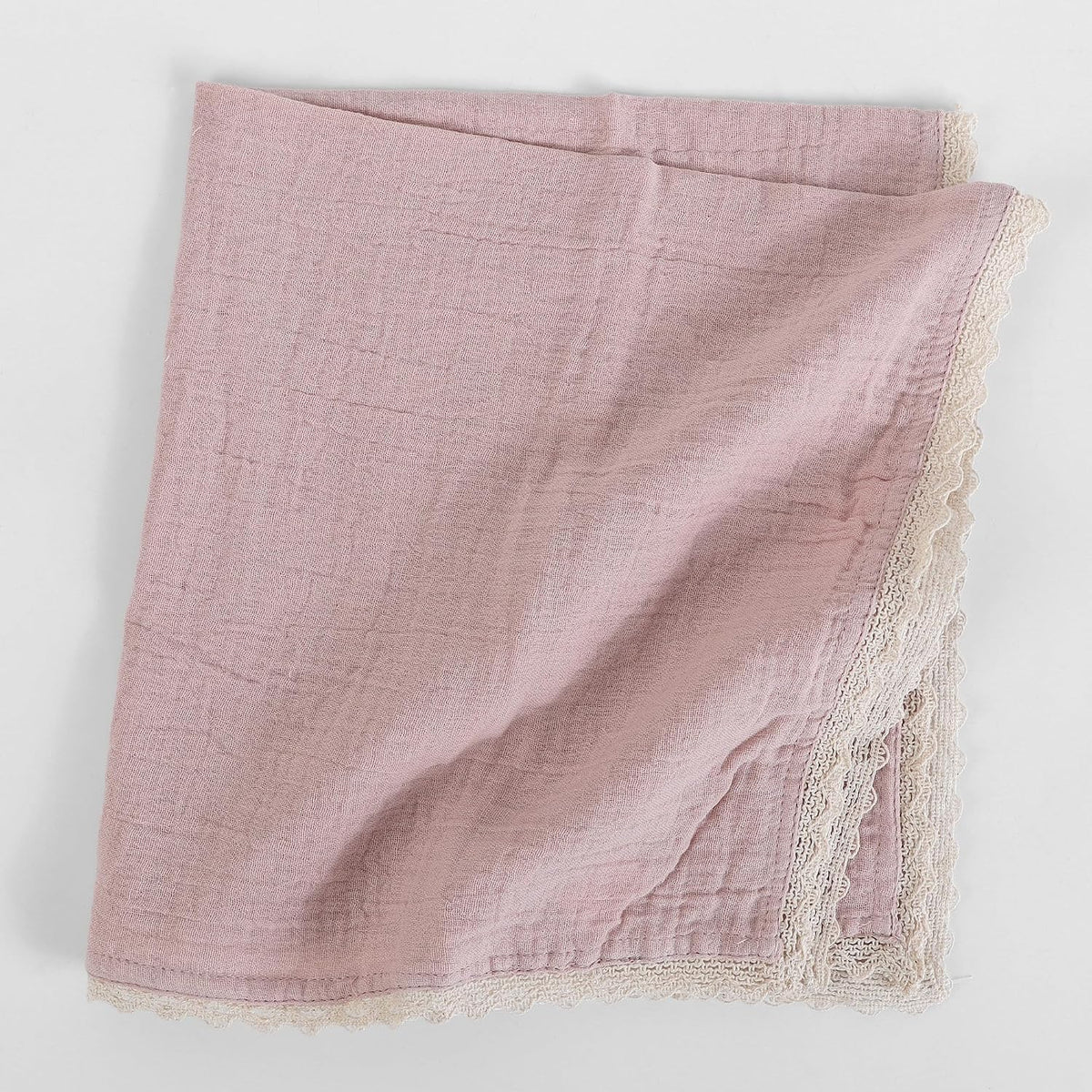 Lace Cloth Napkin, Cotton Gauze, Set of 12, 20x20 in,Peach Wipe