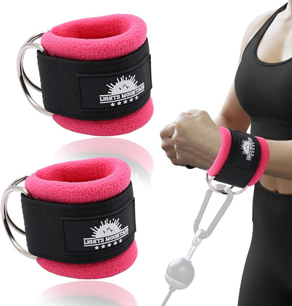 Wrist Cuffs for Cable Machines – Padded & Adjustable Straps for Lateral Raises, Tricep Pushdowns & Strength Training
