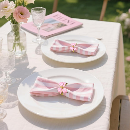 Bow Napkin Rings Set of 6 Pink Butterfly Knot Napkin Holders for Christmas Party Wedding Brithday Decor,Elegant Bowknot Napkin Buckles for Anniversary Bridal Shower Dinner Table Setting