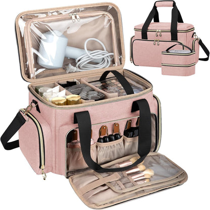 Large Makeup Bag, Portable Travel Makeup Bag Organizer