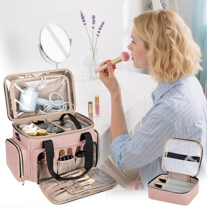 Large Makeup Bag, Portable Travel Makeup Bag Organizer