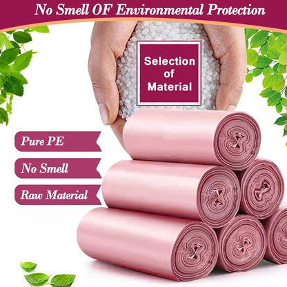 4 Gallon 180pcs Small Pink Trash Bags Strong Garbage Bags, Bathroom Trash Can Bin Liners, Plastic Bags for Home Bedroom Office, Waste Basket Liner, Fit 12-15 Liter, 3.5,4,4.5 Gal（Pink 180）