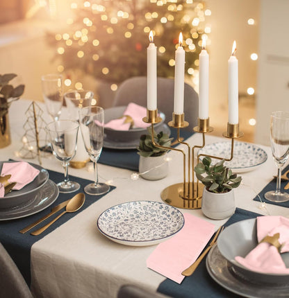 50 Pieces 3-ply Light Pink Paper Napkins 13 x 15.7 Inches Guest Towels Disposable Bathroom Paper Hand Towels for Bathroom Kitchen Wedding Birthday Party Disposable Napkins