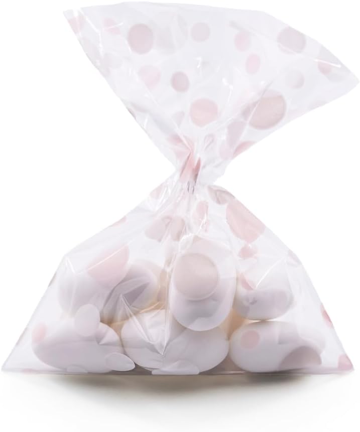 Transparent Envelopes for Food Bubbles Pack of 50, Polypropylene, White and Pink, 9 x 12.5 cm