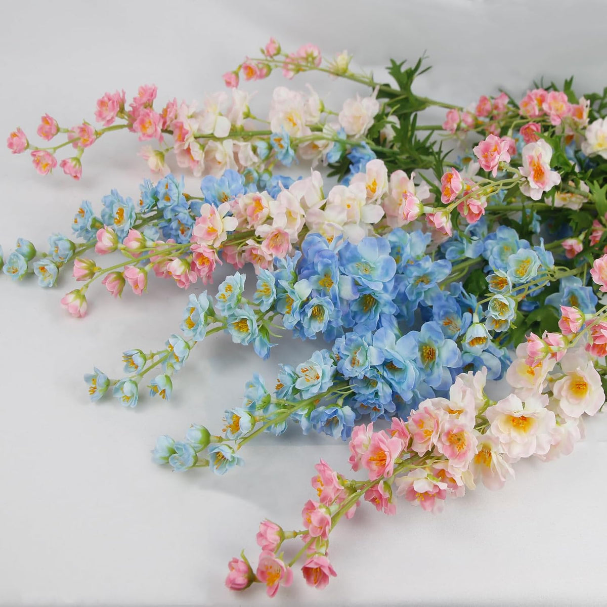 3 Pcs Delphinium Artificial Flowers Bulk 35" Long Stem Silk Larkspur Flowers Artificial Snapdragon Flower Stems Pink Faux Bouquets for Tall Vase Floral Arrangements Home Outdoor Wedding Decor