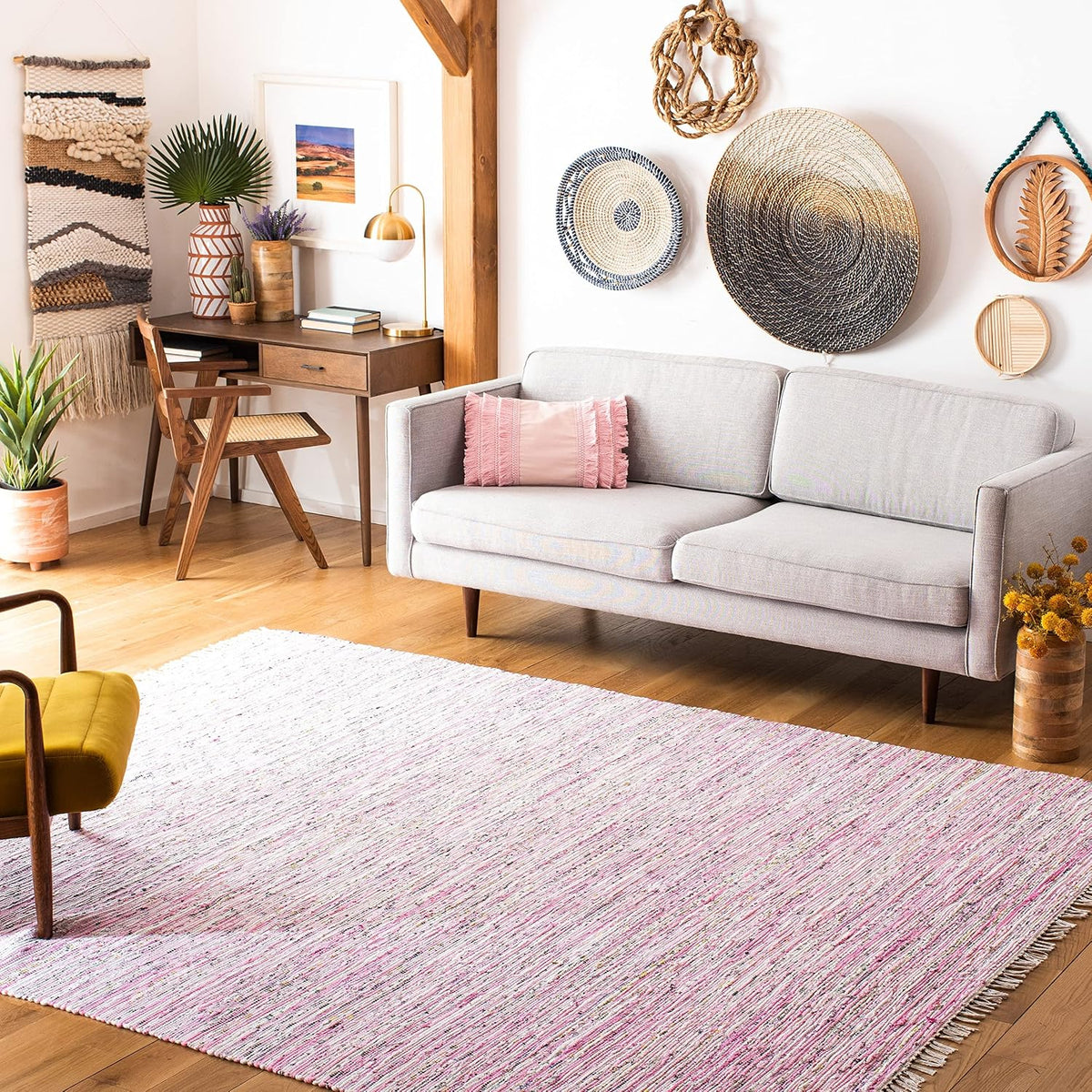 Rag Rug Collection Accent Rug - 2' x 3', Turquoise & Multi, Handmade Boho Stripe Cotton, Ideal for High Traffic Areas in Entryway, Living Room, Bedroom (RAR125C)