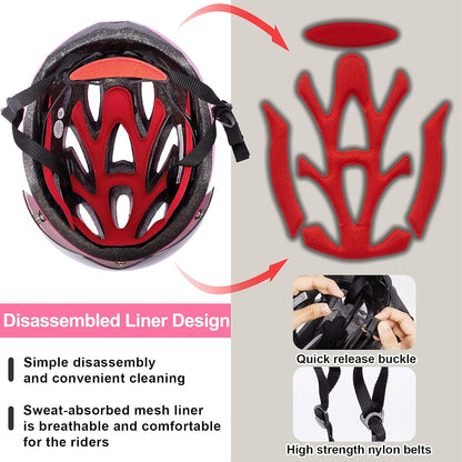 Toddler Bike Helmet, Adjustable Helmet for Kids and Youth with Detachable Magnetic Goggles, Bicycle Cycling Skate Scooter Skateboard Helmet for Boys and Girls
