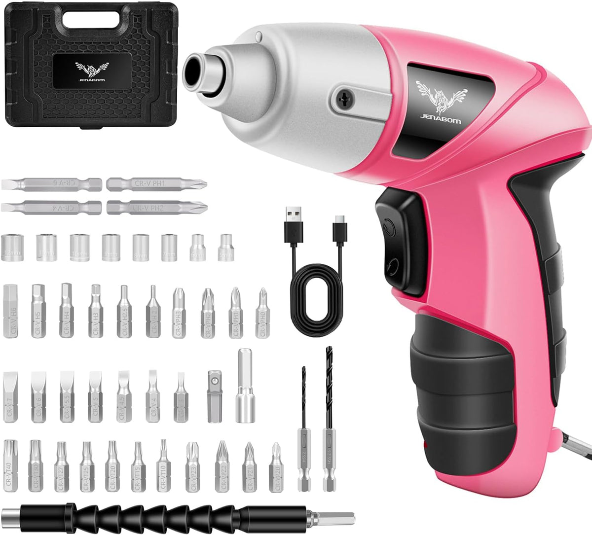 3.6V Electric Screwdriver Cordless, 3.5Nm Max Torque, LED Light