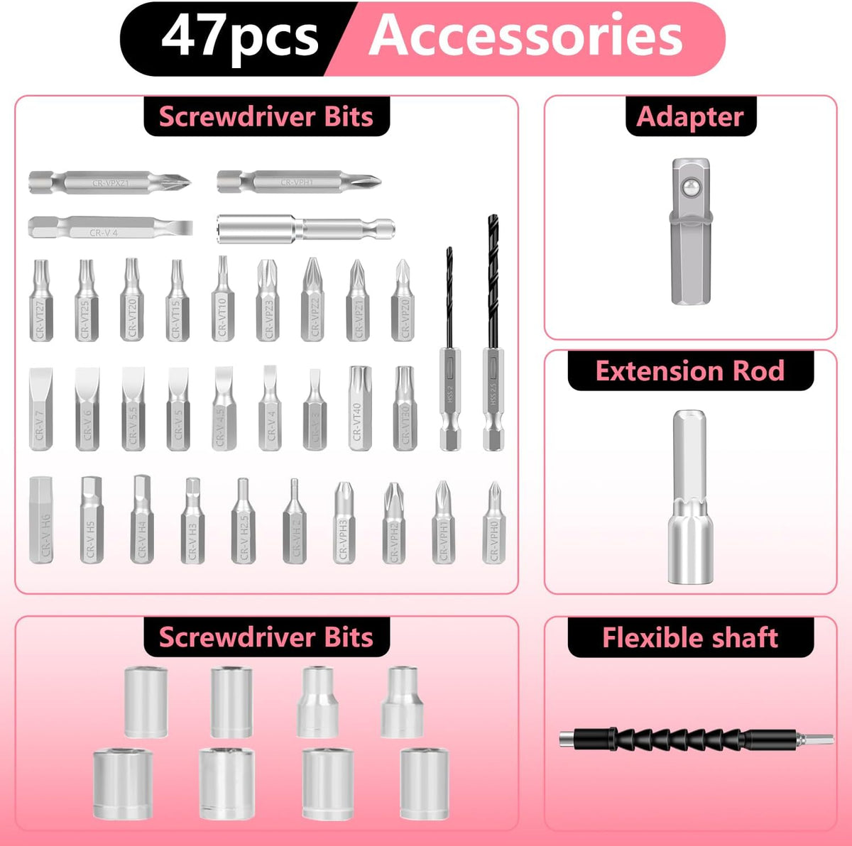 3.6V Electric Screwdriver Cordless, 3.5Nm Max Torque, LED Light