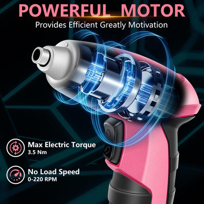 3.6V Electric Screwdriver Cordless, 3.5Nm Max Torque, LED Light