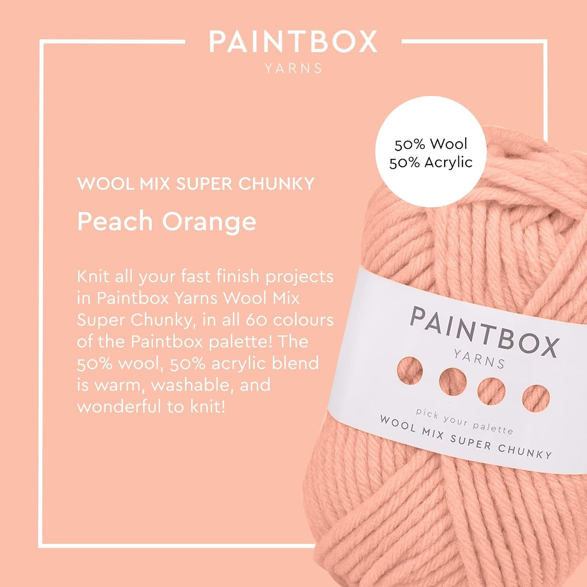 Paintbox Yarns Wool Mix Super Chunky Yarn - Bulky - 3.53oz/100g, 60yds/55m