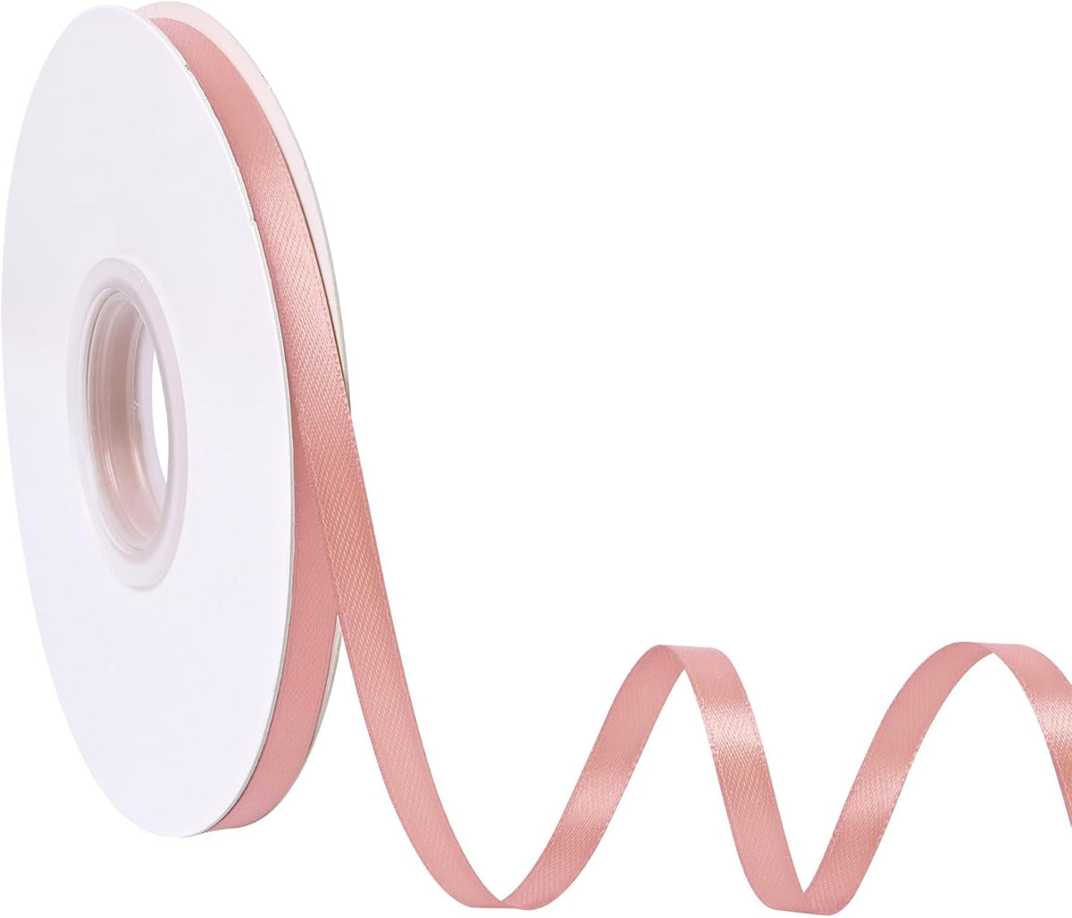 50 Yards Double Faced Peach Pink Satin Ribbon 1/4 inch Solid Ribbon for Gift Wrapping Crafts Wedding Decoration Bow