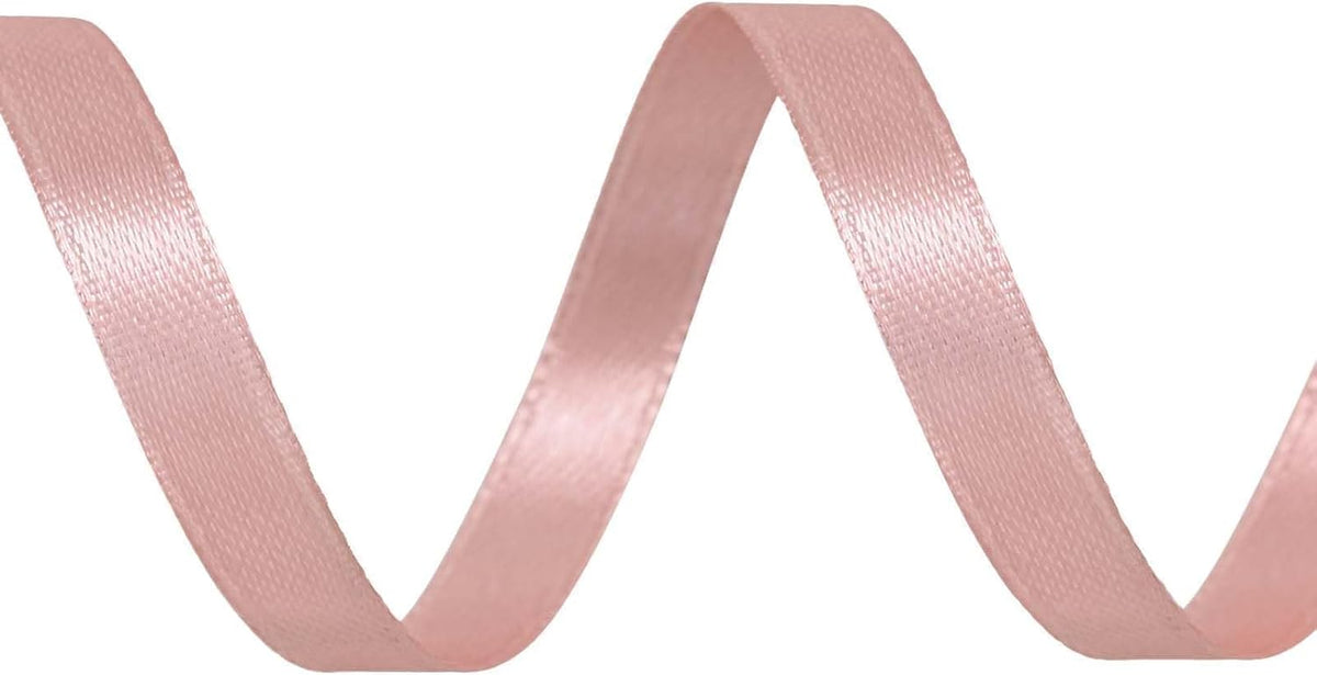 50 Yards Double Faced Peach Pink Satin Ribbon 1/4 inch Solid Ribbon for Gift Wrapping Crafts Wedding Decoration Bow