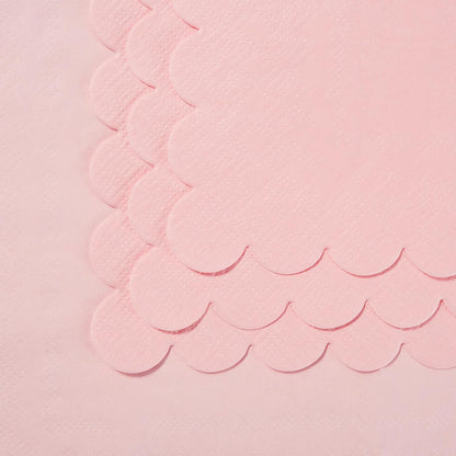 200 Pack Cocktail Napkin 2-Ply Scalloped Edged 5 x 5IN Pink