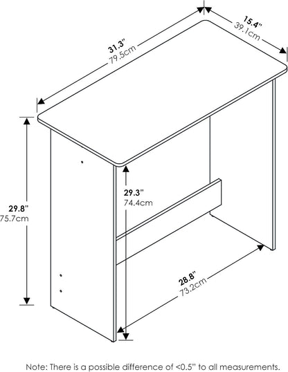 FURINNO Simplistic Study Table, Pink, 15.5 in x 31.5 in x 29.75 in (D x W x H)