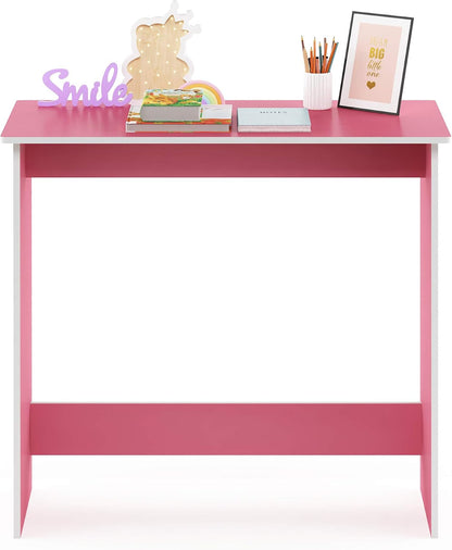 FURINNO Simplistic Study Table, Pink, 15.5 in x 31.5 in x 29.75 in (D x W x H)