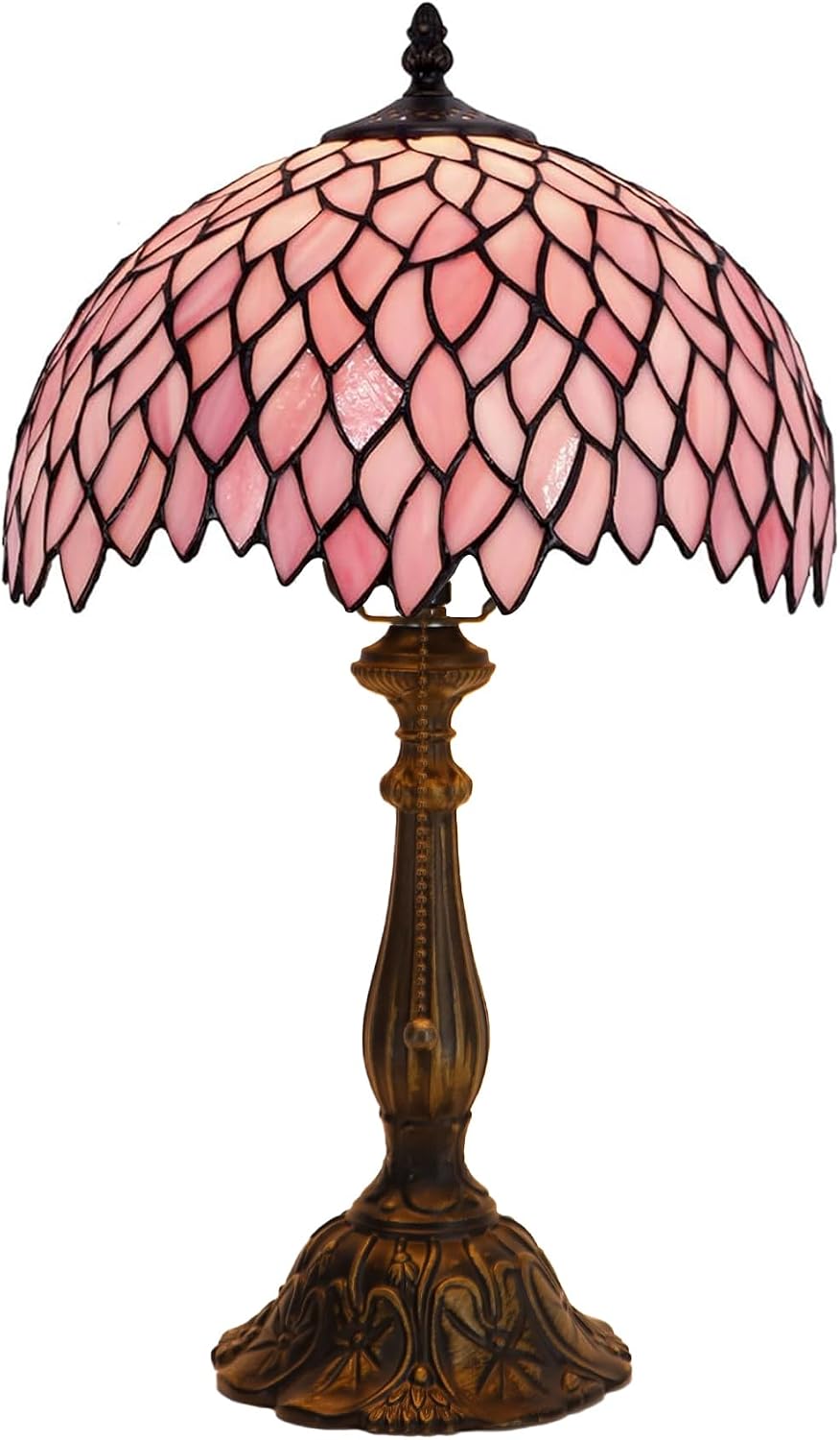 Tiffany Table Lamp Stained Glass Bedside Reading Light W12H19 inch